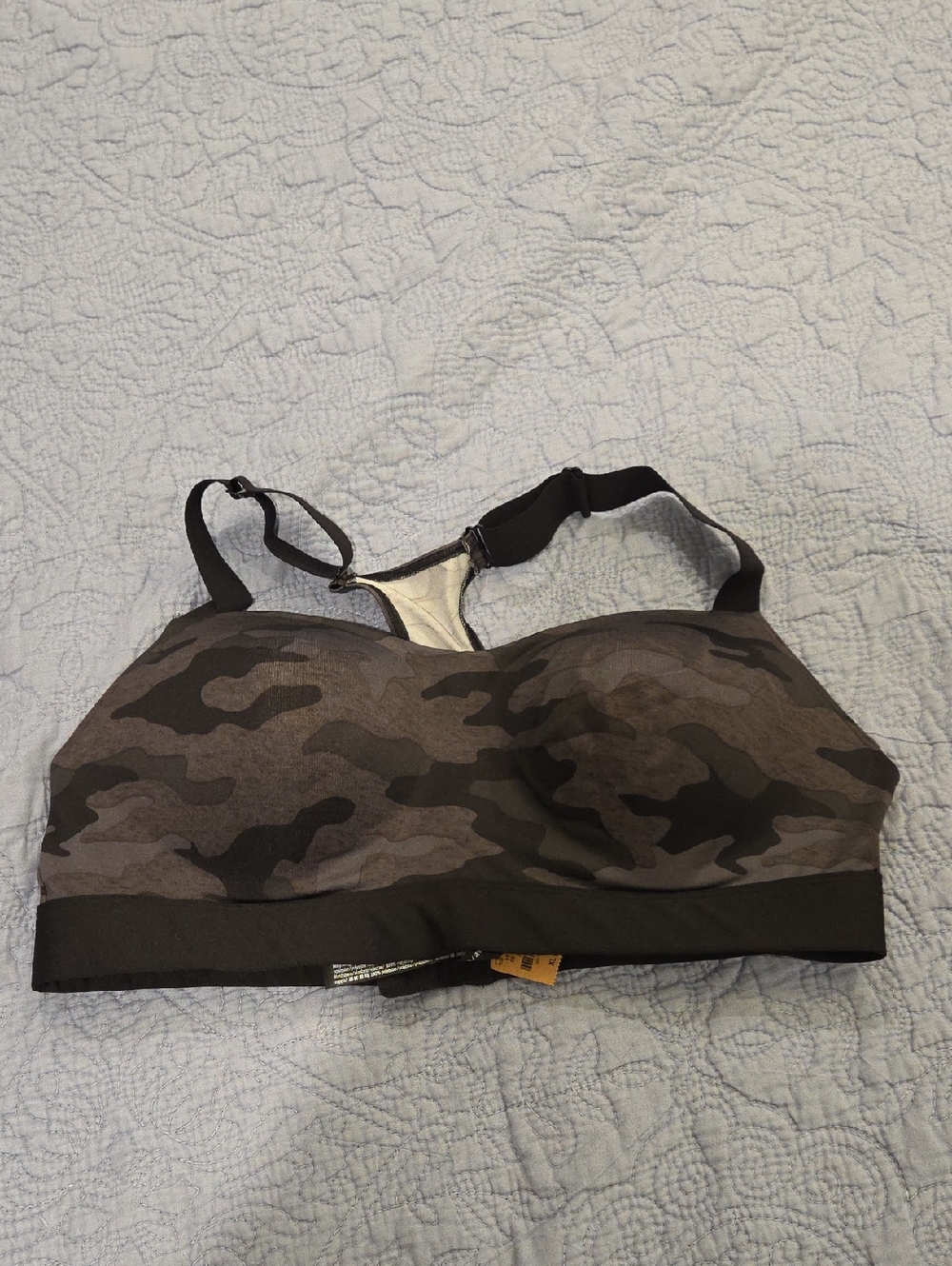 PINK Victoria's Secret Camo Wireless Sports Bra - Black & Gray Size XL, NWT!